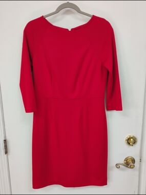 The Limited Red Sheath Dress Size 8 3/4 Sleeve Back Zip